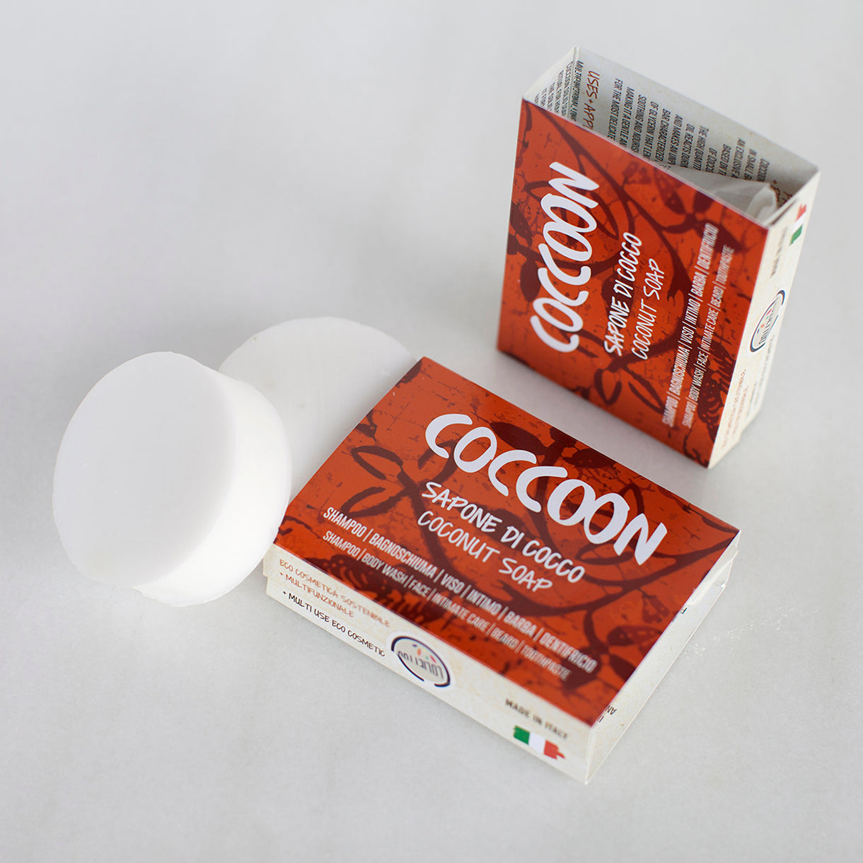 Confezioni di sapone solido Coccoon con panetti nudi