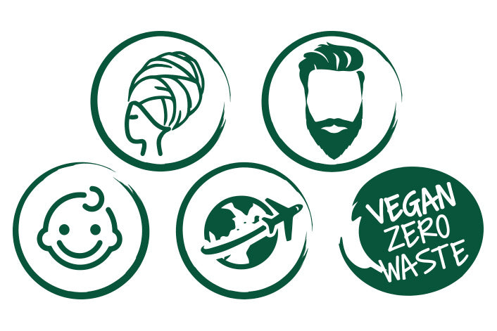 Le icone che rappresentano le caratteristiche della maschera botanica Coccoon